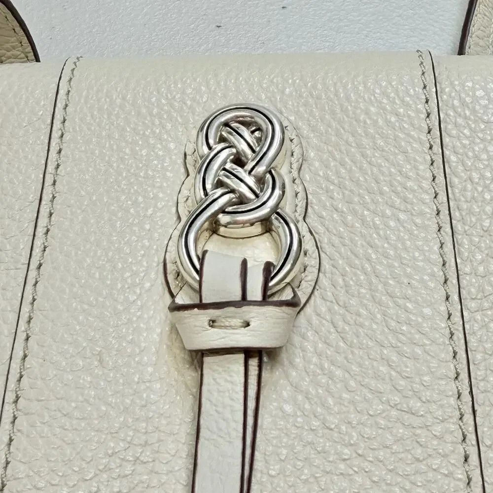 Brighton Interlok Phone Organizer Celtic Silver Hardware Cream Woven Leather